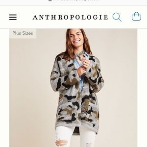 Anthropologie camo cardigan